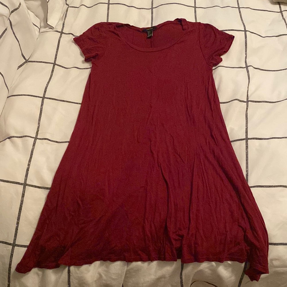 Forever 21 Maroon T-shirt dress